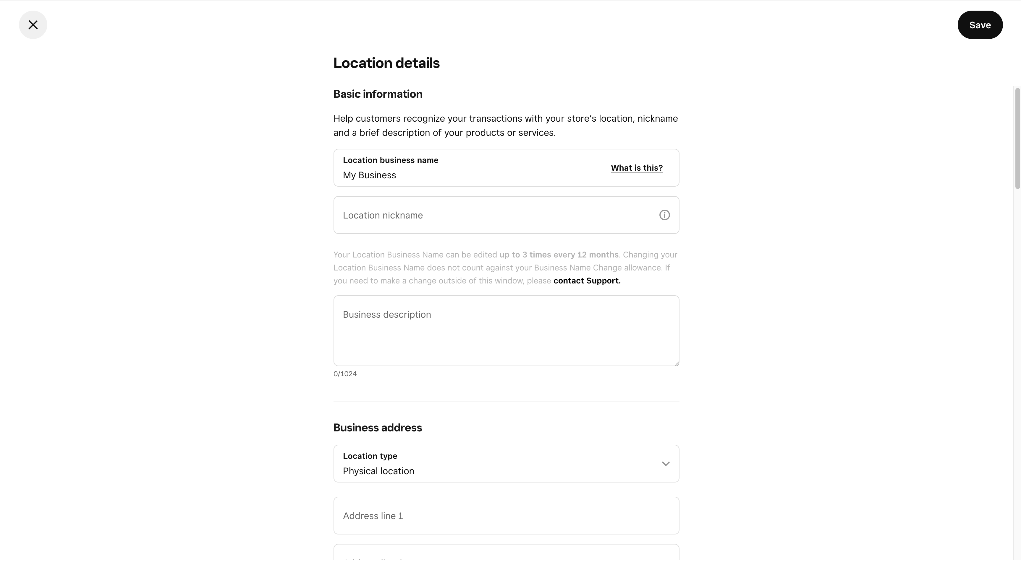 Location details